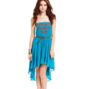NWT AMERICAN RAG Teal Blue HighLow Strapless Dress
